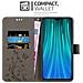 Custodia Compatibile Con Xiaomi Redmi Note 8 Pro In Grigio Fiore - Coperchio Protettivo In Design Floreale Con Chiusura Magnetica, Funzione Stand E Slot Per Carte - Foto miniatura 3
