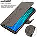 Custodia Compatibile Con Xiaomi Redmi Note 8 Pro In Grigio Fiore - Coperchio Protettivo In Design Floreale Con Chiusura Magnetica, Funzione Stand E Slot Per Carte - Foto miniatura 5