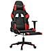 Sedia Da Gaming Con Poggiapiedi Nero E Rosso In Similpelle - Foto miniatura 3