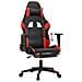 Sedia Da Gaming Con Poggiapiedi Nero E Rosso In Similpelle - Foto miniatura 5