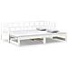 Dormeuse Estraibile Bianca Legno Massello Di Pino 2x (90x200) Cm - Foto miniatura 2