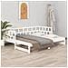 Dormeuse Estraibile Bianca Legno Massello Di Pino 2x (90x200) Cm - Foto miniatura 1