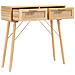 Tavolo Consolle Marrone 80x30x75 Massello Pino Rattan Naturale - Foto miniatura 3