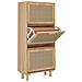 Scarpiera Marrone 52x25x115 Legno Multistrato e Rattan Naturale - Foto miniatura 1