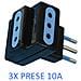 Tr-5943 Presa Multipla Adattatore Con Spina 10a + 3 Prese 10a Black - Foto miniatura 2