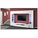 Parete Attrezzata Clementino, Set Salotto Porta Tv A 6 Ante, Mobile Soggiorno Multiuso Con Luce Led, 100% Made In Italy, Cm 290x40h191, Bianco Lucido - Foto miniatura 1
