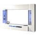 Parete Attrezzata Clementino, Set Salotto Porta Tv A 6 Ante, Mobile Soggiorno Multiuso Con Luce Led, 100% Made In Italy, Cm 290x40h191, Bianco Lucido - Foto miniatura 2