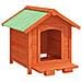 Cuccia Per Cani Marrone 65x65x61,5 Cm In Legno Massello Di Pino - Foto miniatura 3