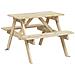 Tavolo Da Picnic Per 4 Bambini Con Foro Ombrellone Legno Abete - Foto miniatura 2