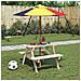Tavolo Da Picnic Per 4 Bambini Con Foro Ombrellone Legno Abete - Foto miniatura 3