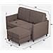 Divano Karay 2 Posti (due Sedute Da 60cm) + Pouf Misure Esterne L. 138 P. 155 Colore Talpa - Foto miniatura 3