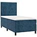 Letto a Molle con Materasso e LED Blu Scuro 90x200cm in Velluto - Foto miniatura 5