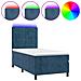 Letto a Molle con Materasso e LED Blu Scuro 90x200cm in Velluto - Foto miniatura 1