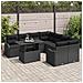 Set di Divani da Giardino  9 Pezzi con Cuscini Rattan Polietilene Nero, Divano da Giardino  a Due Posti con Cuscini Rattan Polietilene Nero - Foto miniatura 3