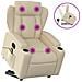 Poltrona Alzapersona Massaggiante Reclinabile Crema in Tessuto - Foto miniatura 1