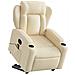 Poltrona Alzapersona Massaggiante Reclinabile Crema in Tessuto - Foto miniatura 3
