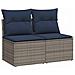 Set Divano Giardino 2 pz con Cuscini Grigio Polyrattan Acacia - Foto miniatura 1