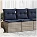 Set Divano Giardino 2 pz con Cuscini Grigio Polyrattan Acacia - Foto miniatura 2