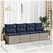 Set Divano Giardino 2 pz con Cuscini Grigio Polyrattan Acacia - Foto miniatura 3