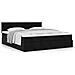 Struttura Letto Pouf con Materasso Nero 200x200 cm in Velluto - Foto miniatura 5