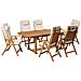 Set Da Pranzo Da Giardino 6 Posti Java Premium Legno D \'acacia Beige Chiaro - Foto miniatura 2