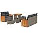 Set Divano da Giardino con cuscino 8 pcs Grigio Poly Rattan - Foto miniatura 1