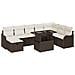 Set Divano da Giardino con cuscino 9 pcs Marrone Poly Rattan - Foto miniatura 1
