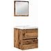 Set di mobili per il bagno 3 pcs Legno Antico e Bianco Media - Foto miniatura 1