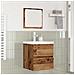 Set di mobili per il bagno 3 pcs Legno Antico e Bianco Media - Foto miniatura 2