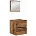 Set di mobili per il bagno 3 pcs Legno Antico e Bianco Media - Foto miniatura 5