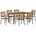 Set da Pranzo per Giardino 7 pcs Grigio e Marrone polyrattan - Foto miniatura 1