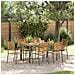 Set da Pranzo per Giardino 7 pcs Grigio e Marrone polyrattan - Foto miniatura 2