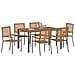 Set da Pranzo per Giardino 7 pcs Grigio e Marrone polyrattan - Foto miniatura 3
