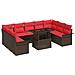 Set Divano da Giardino 10 pcs Marrone Rattan in Polipropilene - Foto miniatura 1