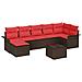 Set Divano da Giardino 8 pcs Marrone polyrattan - Foto miniatura 1