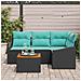 Set Divano da Giardino con cuscino 5 pcs Nero polyrattan - Foto miniatura 3