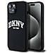 Dkny Liquid Silicone ""nero Con Logo Bianco Magsafe"" Custodia Per Iphone 14 / 15 / 13 - Foto miniatura 1