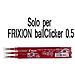 set 3 refill sfera frixionball clicker 0.5mm rosso - Foto miniatura 1