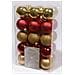 30 Palline 6cm Oro Rosso Natale Addobbi Decoro Albero - Foto miniatura 1
