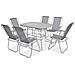 Set Tavolo E Sedie Da Giardino 8 Pz In Textilene Grigio - Foto miniatura 4