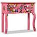 Consolle In Legno Massello Di Mango Rosa Dipinta A Mano - Foto miniatura 1