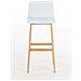 Sgabello Design Hoover in Polipropilene E Legno Naturale I Sgabello Alto Bancone, Alt. 77CM I Sedia Cucina per Penisola con Schienale Bianco - Foto miniatura 2