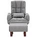 Sedia Reclinabile In Tessuto Con Pouf Grigio Oland - Foto miniatura 3