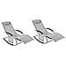 Set 2 Sdraio a Dondolo con Poggiatesta 62x158x86 cm Grigio - Foto miniatura 1