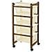 Carrello Salvaspazio Noce In Legno Cestini Plastica Cm 36 X 30 X 82 H Cm - Foto miniatura 1