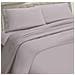Set Completo Lenzuola 100% Microfibra - Una Piazza E Mezza, Lenzuolo Sopra 180 X 290 Cm, Lenzuolo Sotto 110/120 X 190/200 X 25 Cm, 1 Federa 52 X 82 Cm - Grigio Chiaro - Foto miniatura 1