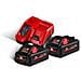 Batterie M18 Da 3 Ah 2 Pezzi + Carica Batterie M12-m18 Fc - M18 Hnrg-302 - Foto miniatura 1