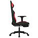 Sedia Da Gaming Con Poggiapiedi Rosso E Nero In Tessuto - Foto miniatura 2