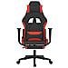 Sedia Da Gaming Con Poggiapiedi Rosso E Nero In Tessuto - Foto miniatura 3