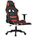 Sedia Da Gaming Con Poggiapiedi Rosso E Nero In Tessuto - Foto miniatura 4